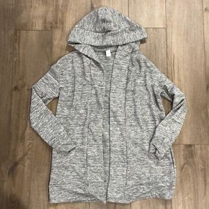 DAILY / RITUAL Open Placket Hooded Sweatshirt Cardi